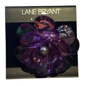 Lane Bryant Purple Flower Ring Adjustable Statement Ring Y2K Deadstock